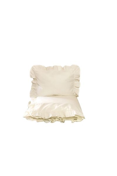 MundoLindo Ruffle Duvet Cover Set Classic Creme Single 2 Pieces 160 X 220 cm