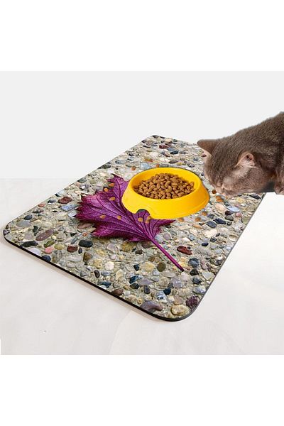 Else Dekor Else Cat Dog Food Water Pet Feeding Mat Mat Easy to Clean Absorbent Waterproof Base