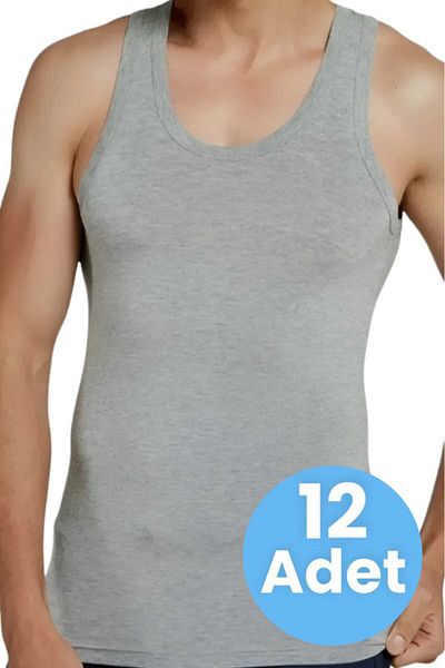Mood Agenda 12-Piece Gray Men's Cotton Combed Tank Set