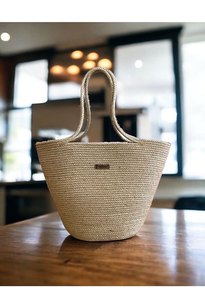 AYŞE SERHOŞOĞLU HOME DESİGN Straw Bag, Beach Bag