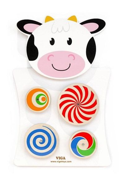 Viga Wooden 'Turning Patterns' - Cow Wall Toy