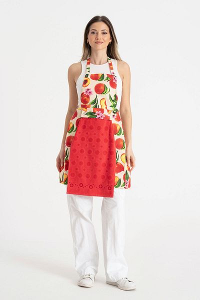 Enoteks Waterproof Kitchen Apron with Towel Red