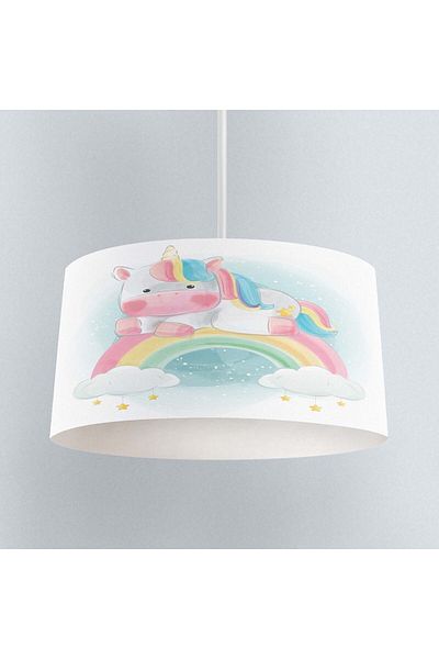 Else Dekor Colorful Rainbow Unicorn Pattern Baby Kids Room Backdrop Curtain Throw Pillow Case