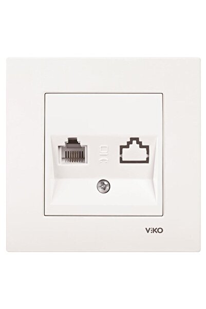 VİKO Viko Karre Krem Tekli Nümeris Cat-3 Telefon Prizi ÇERÇEVELİ