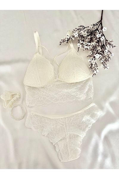 MH Moony Homewears Комплект първокласен бял сутиен