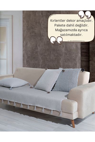 Lux Touch Gray Tufted Lavi Sofa Cover - 115 x 200 cm Sofa Duvan Sofa Bed Armchair