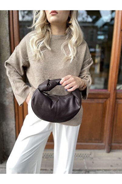 NİSSEA Kadın Acı Kahve Mini Düğümlü El Çantası