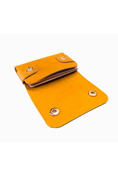CRASSULA PREMIUM LEATHER Genuine Leather Card Holder with Snap Closure