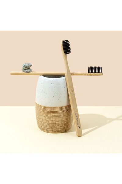 SWANFEAT Antibacterial Natural Bamboo Toothbrush