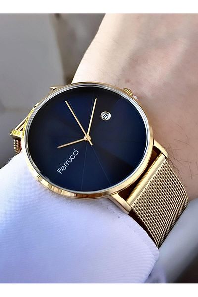 Ferrucci Men's Wicker Strap Wristwatch