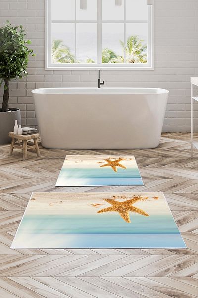 Alanur Home Set de toaletă digital pentru baie cu bază anti-alunecare Alanur Trend Kt441 Albastru