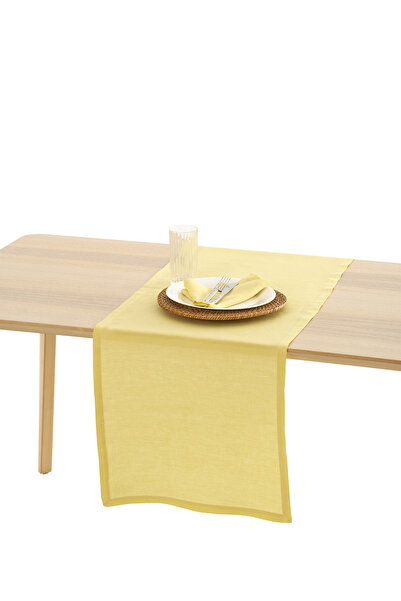 Deco Center Sarı Keten Masa Bandı