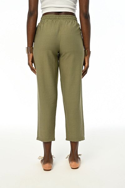 Orfeo Negro Women's - Solid Color Elastic Waist Trousers