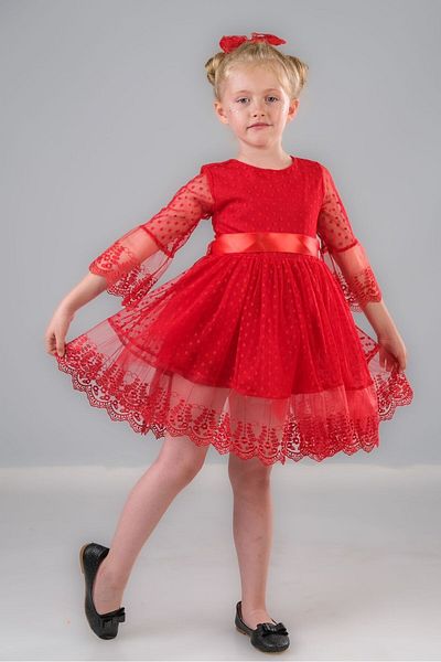 KT PERA BABY Girl's Lace Polka Dot Evening Dress - E.t.ç Baby