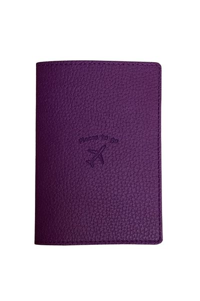 Smyrna Acar Mira Vegan Leather Passport Cover Passport Holder Textured Purple