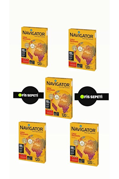 NAVİGATÖR Navigator A4 Copy Paper - 5 Packs 1250 Sheets, 120 Gr 250 Sheets wi...