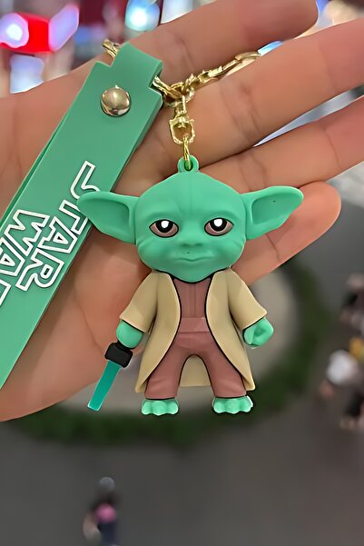 ŞEN AKSESUAR Star Wars Yoda Figürü Anahtarlık Aksesuar Çanta Süsü Silikon 3D ...