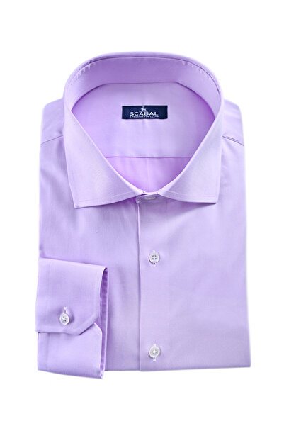 SCABAL ERKEK LİLA GABARDİN DOKU %100 MISIR PAMUĞU GÖMLEK