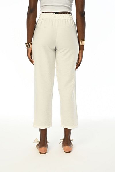 Orfeo Negro Women's - Solid Color Elastic Waist Trousers