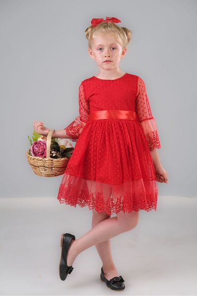 KT PERA BABY Girl's Lace Polka Dot Evening Dress - E.t.ç Baby