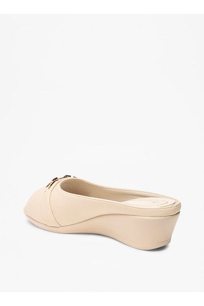 Le Confort Solid Slip-On Mule Sandals with Wedge Heels
