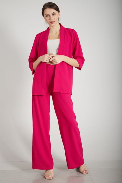 Feminist Kimono Trousers Double Crepe Set Fuchsia0106314