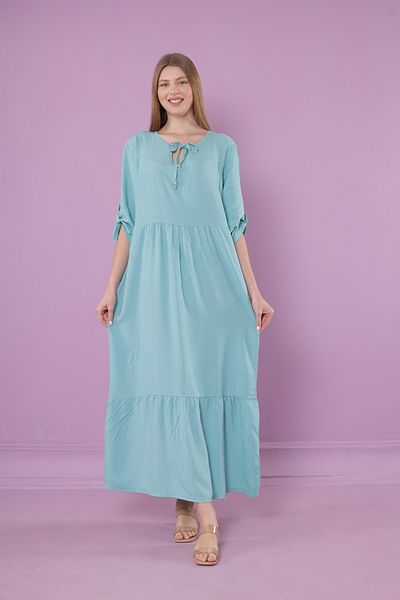 mervemoda Γυναικείο καλοκαιρινό κοντομάνικο υφαντό φόρεμα