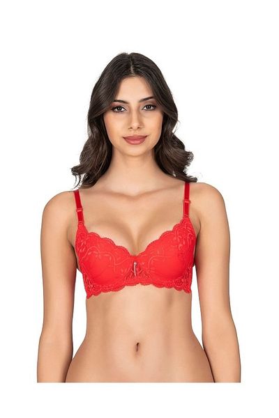 Belvü Women's Lace Non-Supported Bra Red