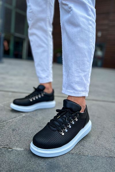 Joy Man J021 Favo - Pantofi pentru bărbați cu talpă ortopedică Pantofi sport cu piele neagră CBT