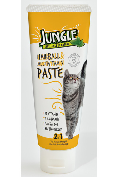 Jungle KEDİ MACUNU ( TÜY YUMAĞI ÖNLEYİCİ VE MULTİVİTAMİN ) 75 ML *6'LI