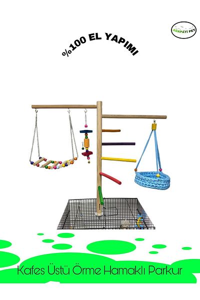 ADAPATİ PET Cage Top Perch with Bird Toy
