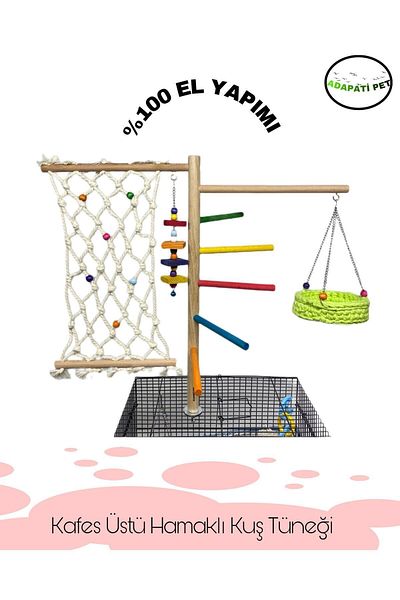 ADAPATİ PET Cage Top Cockatiel Toy Bird Perch (HAMAK COLOUR OPTION SPECIFY)