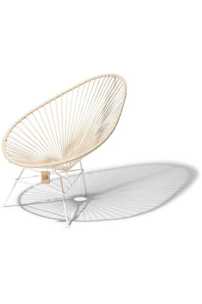 SandalyeSepeti Beyaz Ayaklı Hasır Egg Acapulco