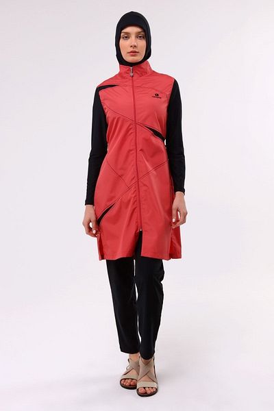 Ranuna 2025 Judge Collar Parachute-Lycra Hijab Swimsuit Tile