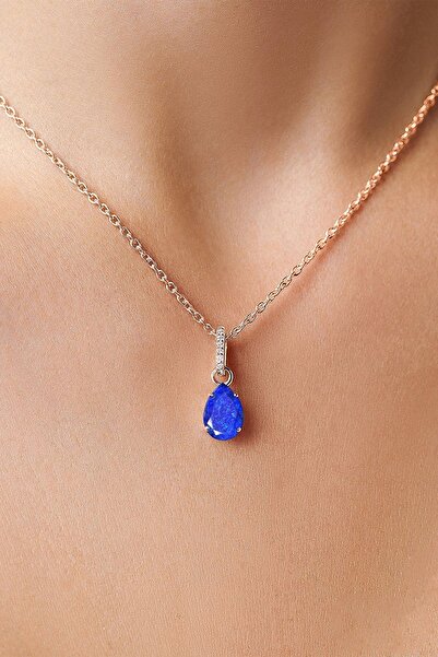 Sahira Jewelry Parlement Mavisi Mistik Topaz Taşlı 14 K Rose Altın Kaplama Ka...