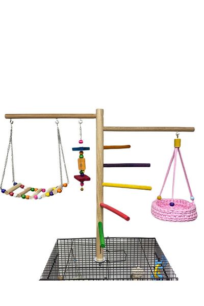 ADAPATİ PET Cage Top Perch with Bird Toy