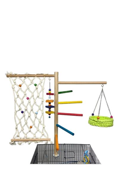 ADAPATİ PET Cage Top Cockatiel Toy Bird Perch (HAMAK COLOUR OPTION SPECIFY)