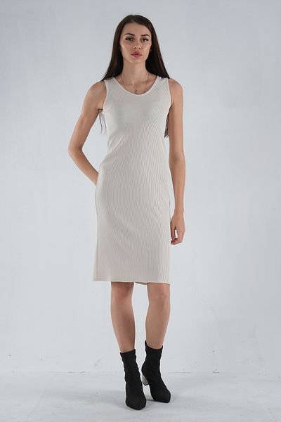Feminist Knitted Sleeveless Knitwear Dress Beige0104029