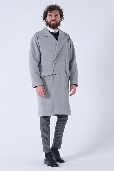 Feminist Oversize Men's Collar Stamp Coat Smoked01015002