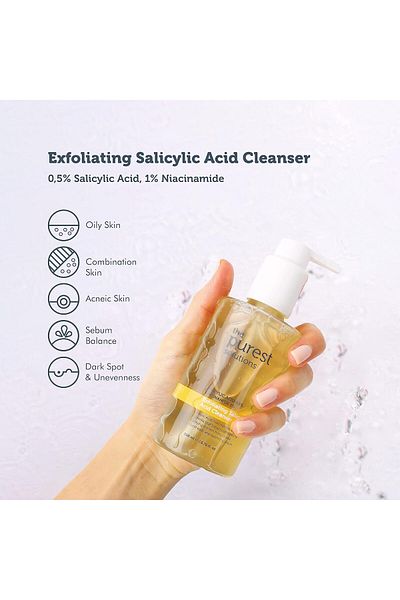 The Purest Solutions Peeling-Reiniger mit Salicylsäure 0,5 % Salicylsäure und 1 % Niacinamid