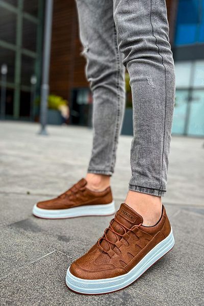Joy Man Ανδρικά αθλητικά παπούτσια C-Rey J040 Orthopedic Sole - Casual Skin, CBT Tan