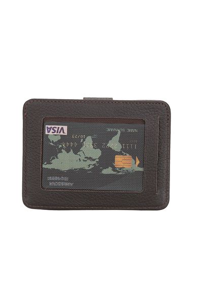 Lev Leather Premium Γνήσιο Δερμάτινο Μινιμαλιστικό Πορτοφόλι Πιστωτικής Κάρτας - Πολυχρηστικό Πορτοφόλι