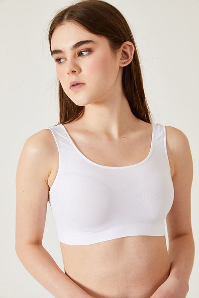 Stimor Women's White Wide Strap Half Bustier
