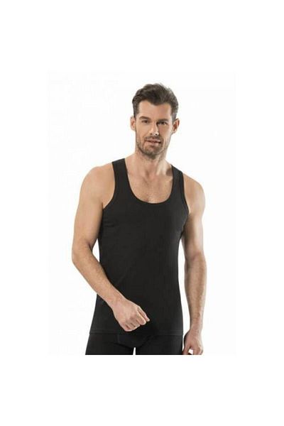 Stimor Men's Black Thick Strap Bamboo Tank Top