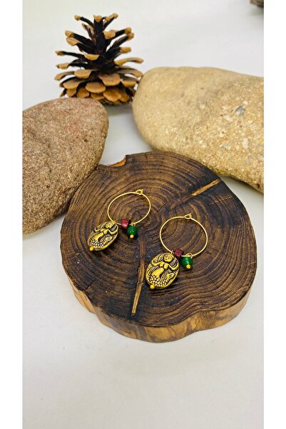 Porsuk Alternatif أقراط نسائية نحاسية مصنوعة يدويًا على شكل حورية البحر