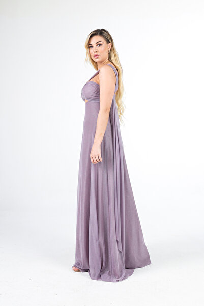 Feminist Halter Glitter Evening Dress Dried Rose1301827