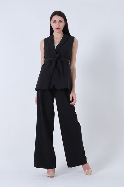 Feminist Casual Trousers Jacket Lined Overalls Suit Black0309994