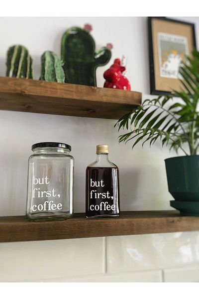 Atölye Merdiven But First Coffee Coffee Jar Decorative Food Jar