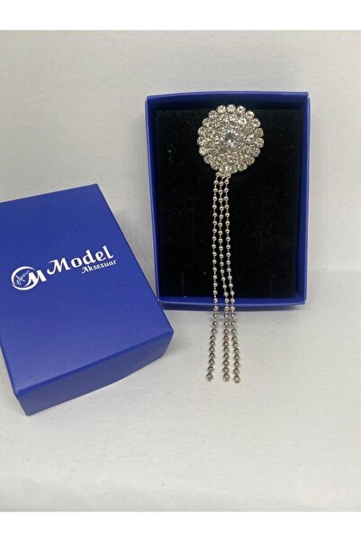 model aksesuar Kristal Taşlı Sallantılı Broş