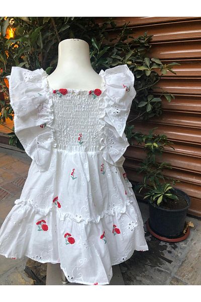 Serkon Kids Φόρεμα με κόκκινο λουλούδι
